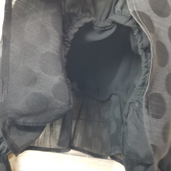 BB DAKOTA Dream Jacquard Dot Chiffon Black Blouse Size Small - Picture 6 of 14